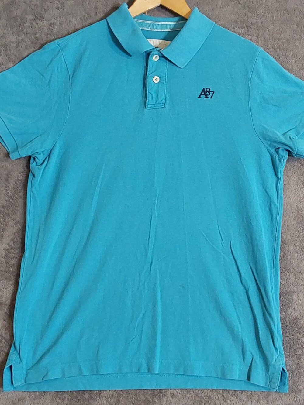 Aeropostale A87 Men's Blue Short Sleeve Polo Shirt XL 100% Cotton Classic Fit